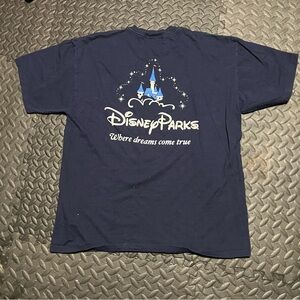Disney Parks Navy Short Sleeve Tee with Castle Graphic